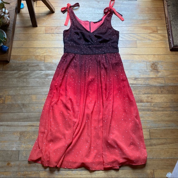 Eshakti ombré star print Georgette dress - Picture 2 of 16